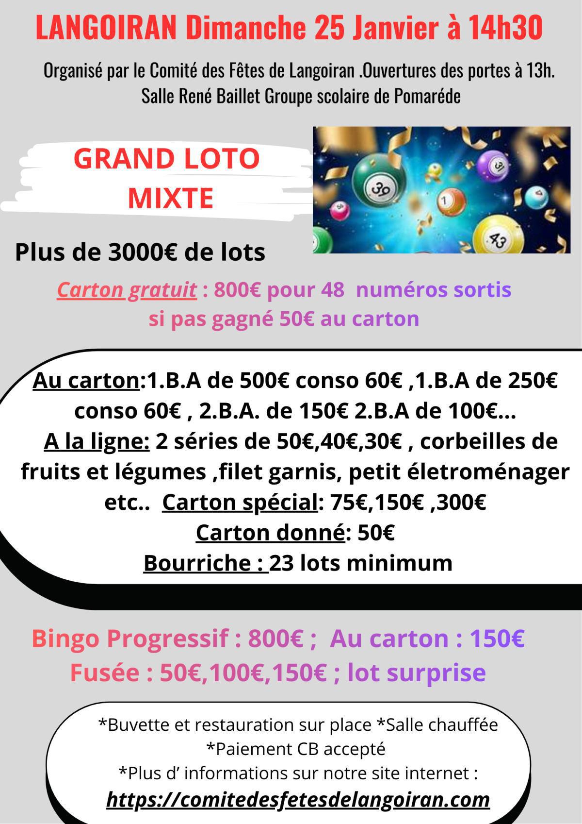 Loto du Comité des Fêtes de Langoiran