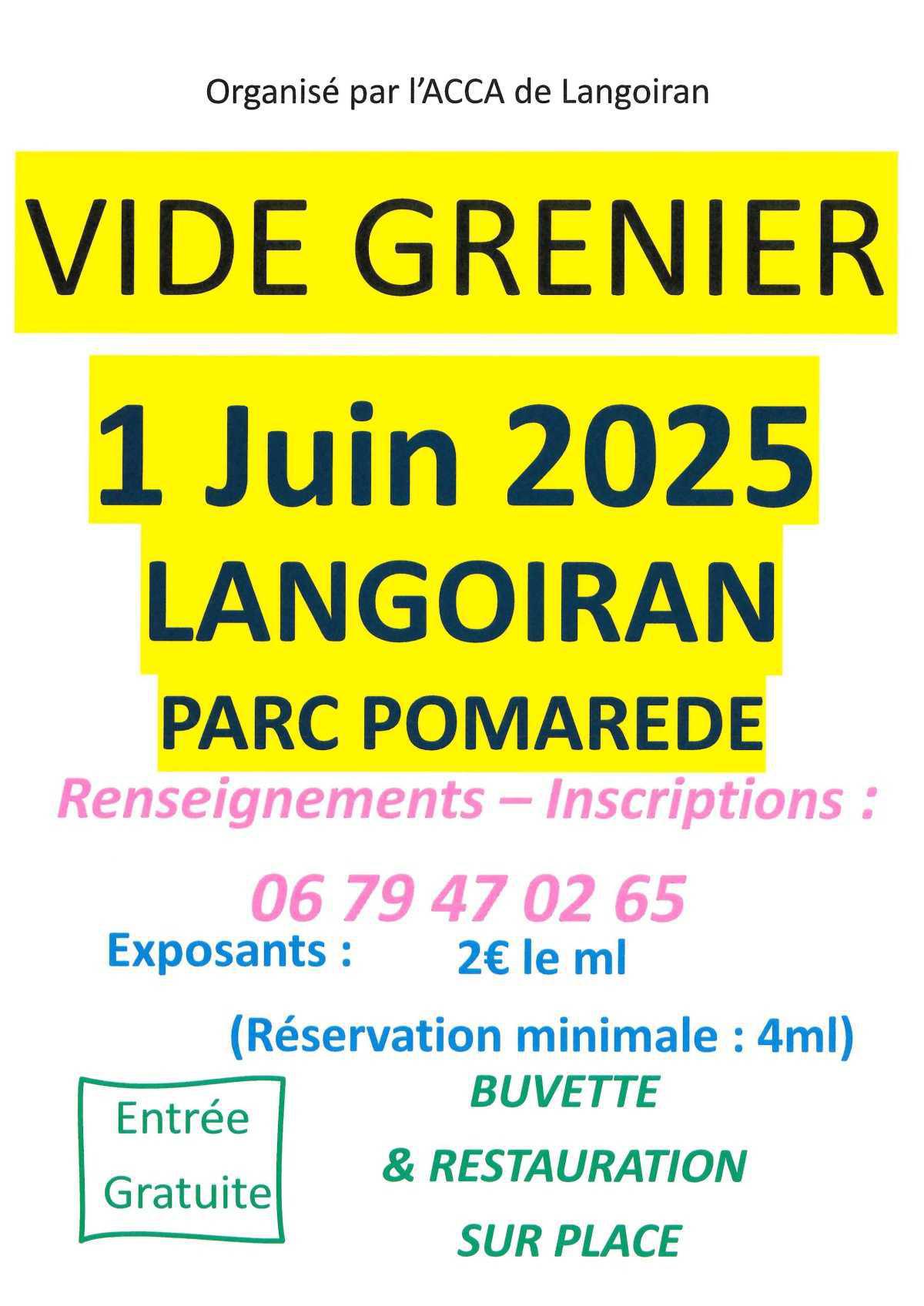 Vide grenier organisé par l'ACCA de Langoiran