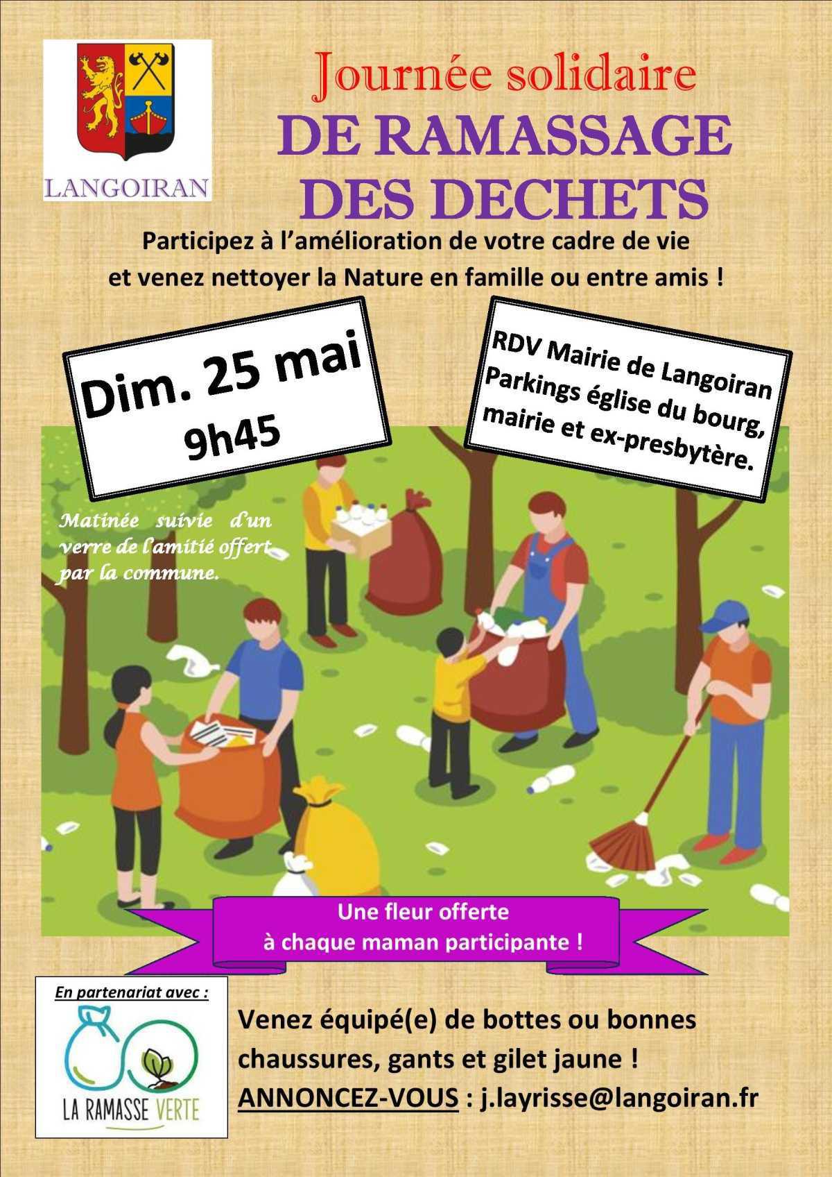 Ramasse déchets sur la commune de Langoiran