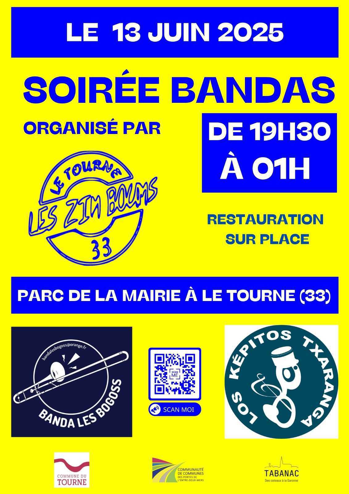 Soirée "Bandas" à Le Tourne