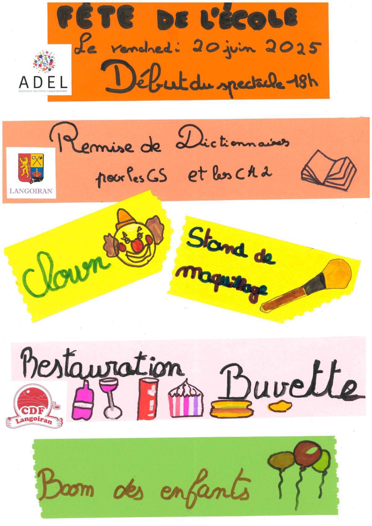 Fête de l'école à Langoiran le 20 juin 2025 Fête de l'école à Langoiran le 20 juin 2025