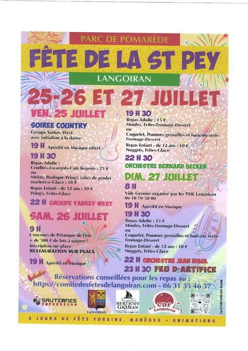 Fête de la Saint Pey 2025, organisée par le Comité Des Fêtes de Langoiran