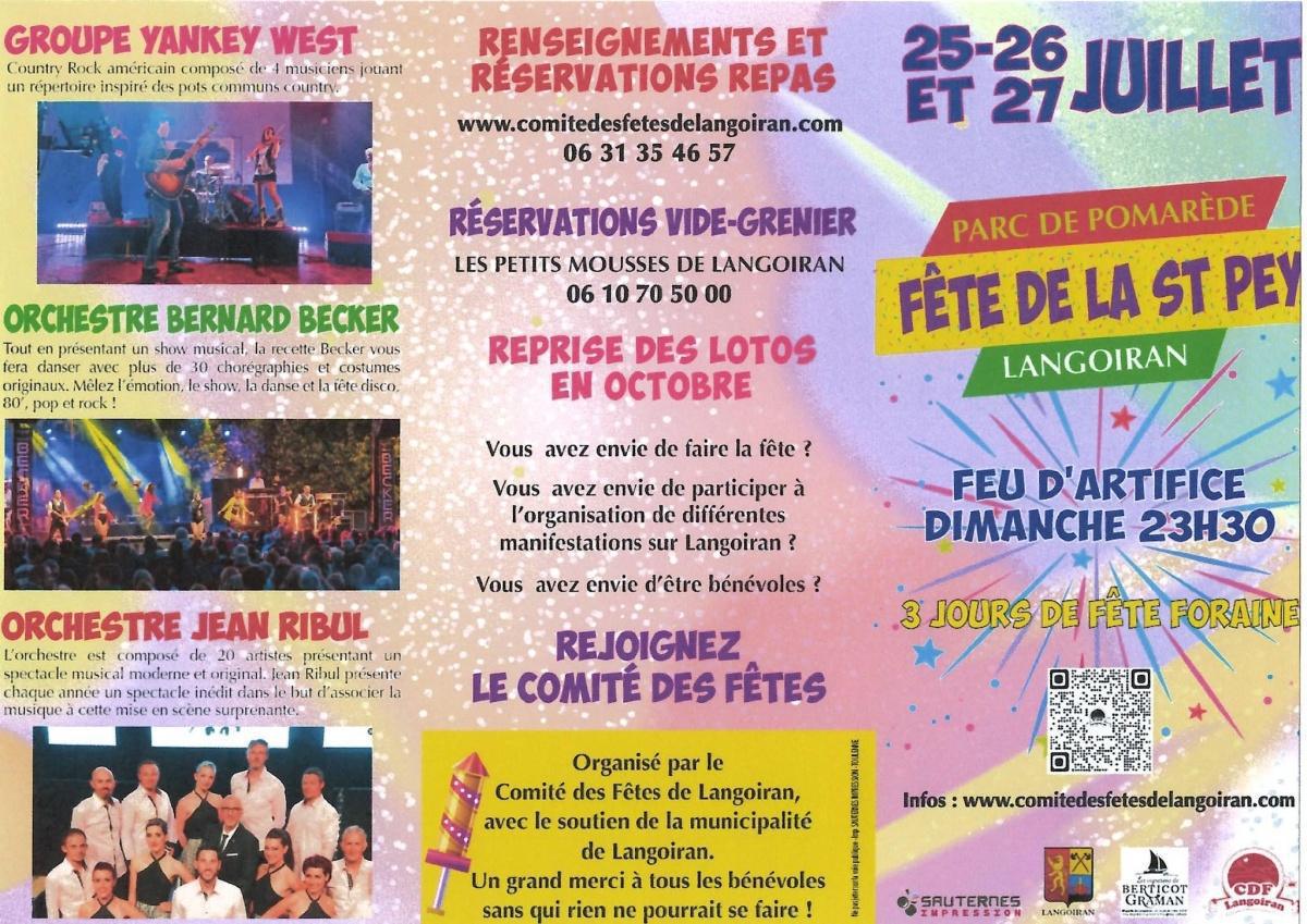 Fête de la Saint Pey 2025, organisée par le Comité Des Fêtes de Langoiran