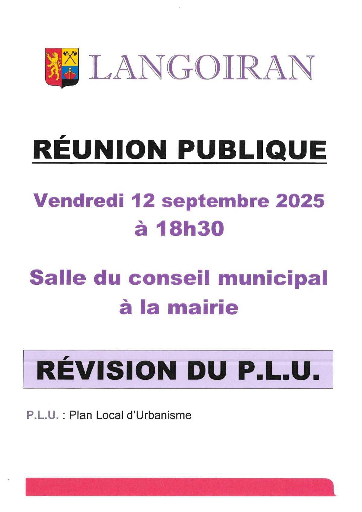 Réunion publique PLU