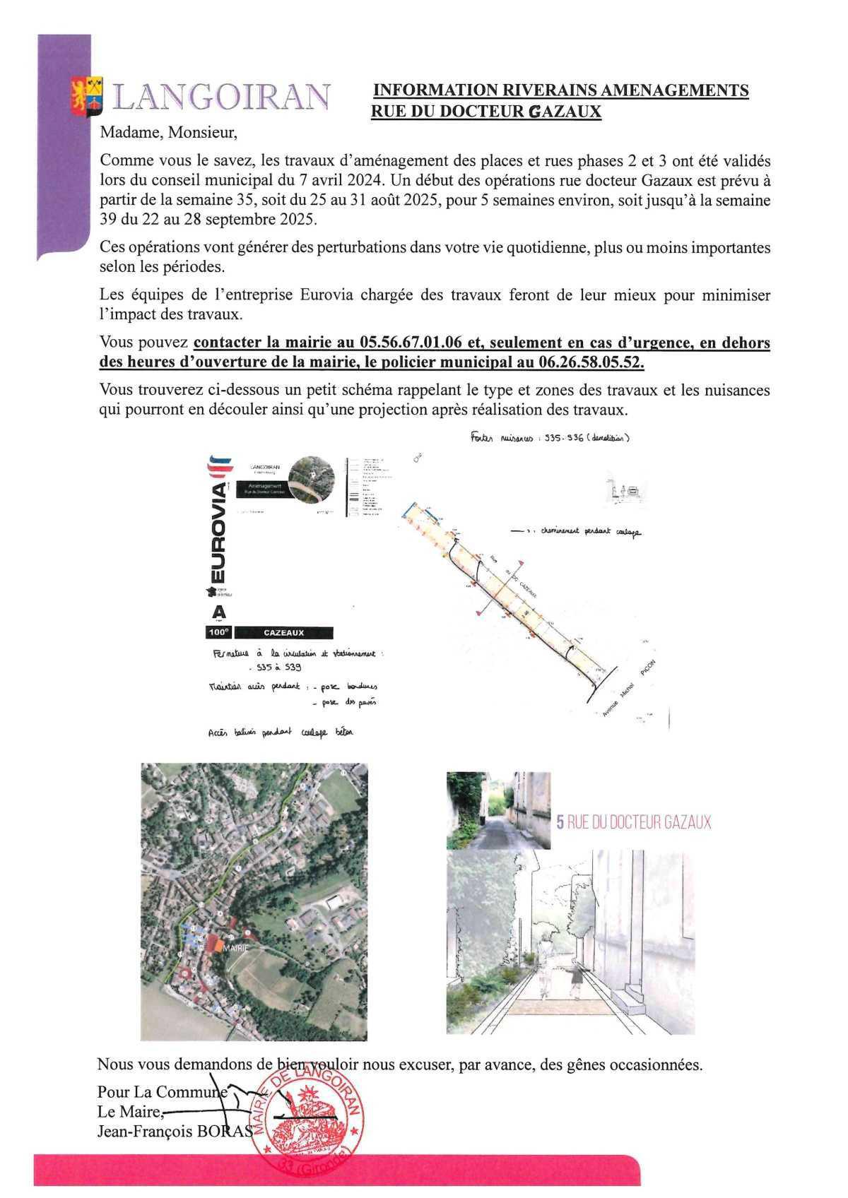 Travaux d'aménagement de bourg