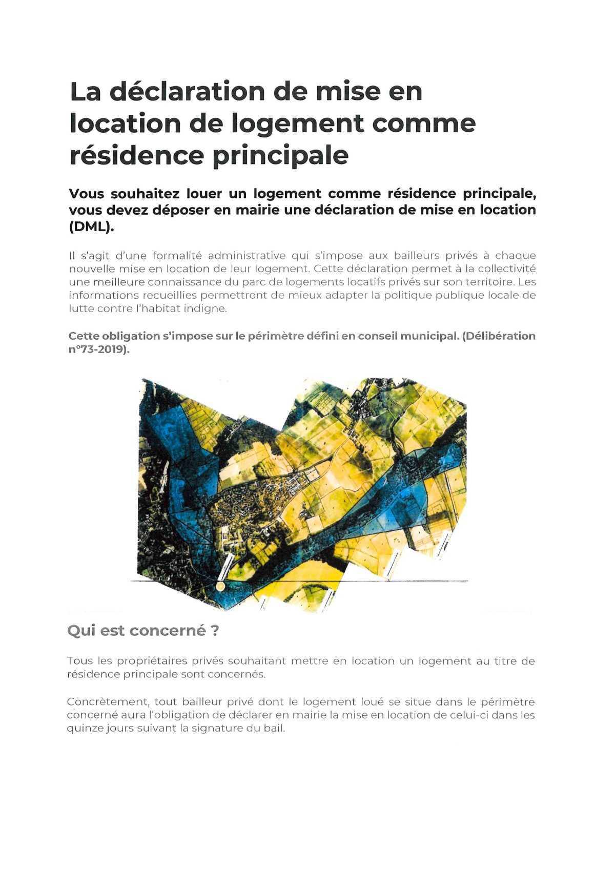 Déclaration de mise en location de logement en résidence principale