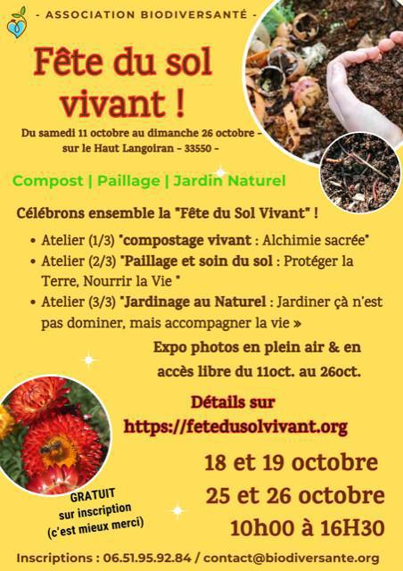Programme des animations proposées par l'association Biodiversanté