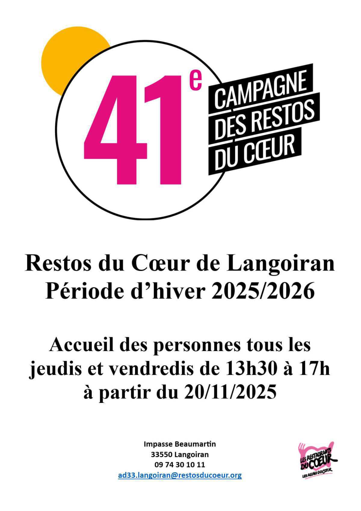 Restos du Coeur : 41ème campagne