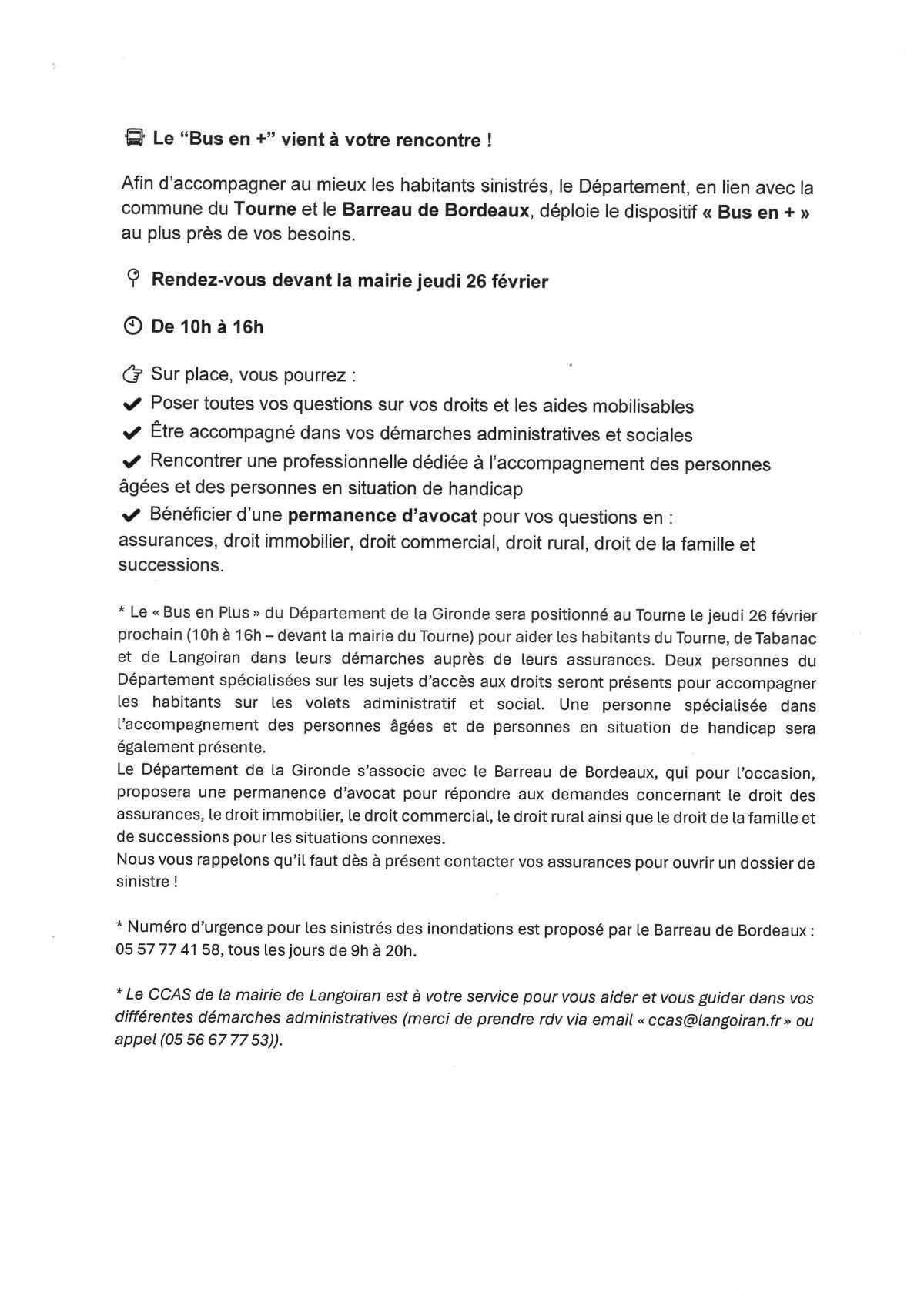Inondations : Accompagnement d'urgence, "le bus en +"