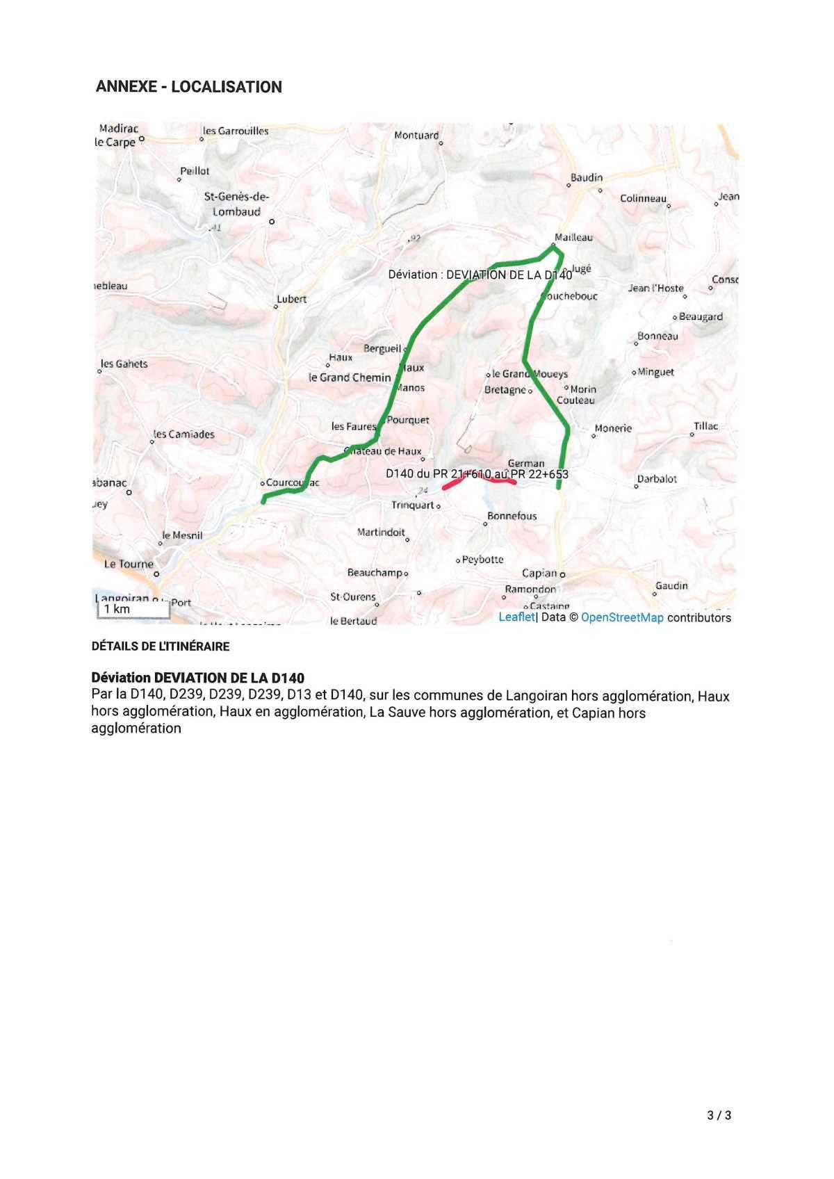 Arrêté de circulation du Département de la Gironde