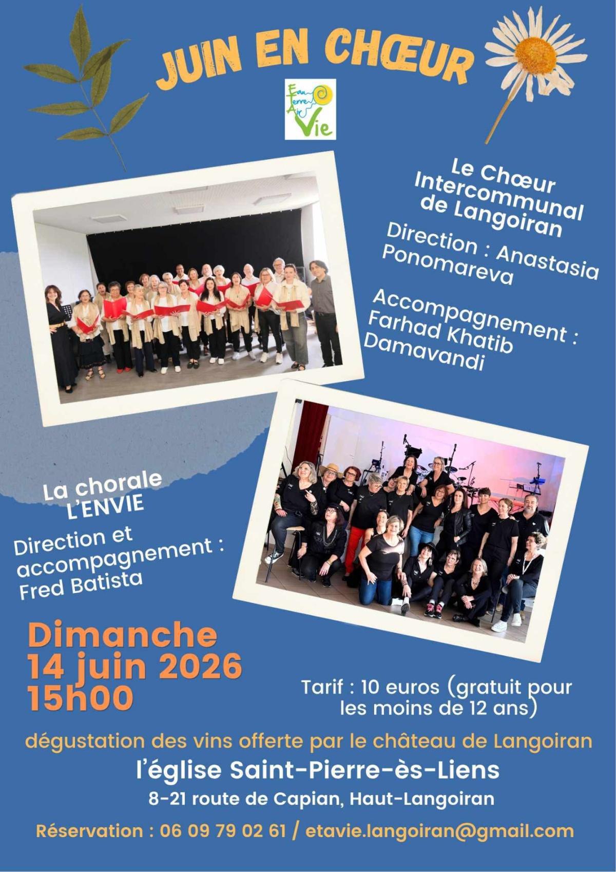 Concert église Saint-Pierre-ès-Liens le 14 juin
