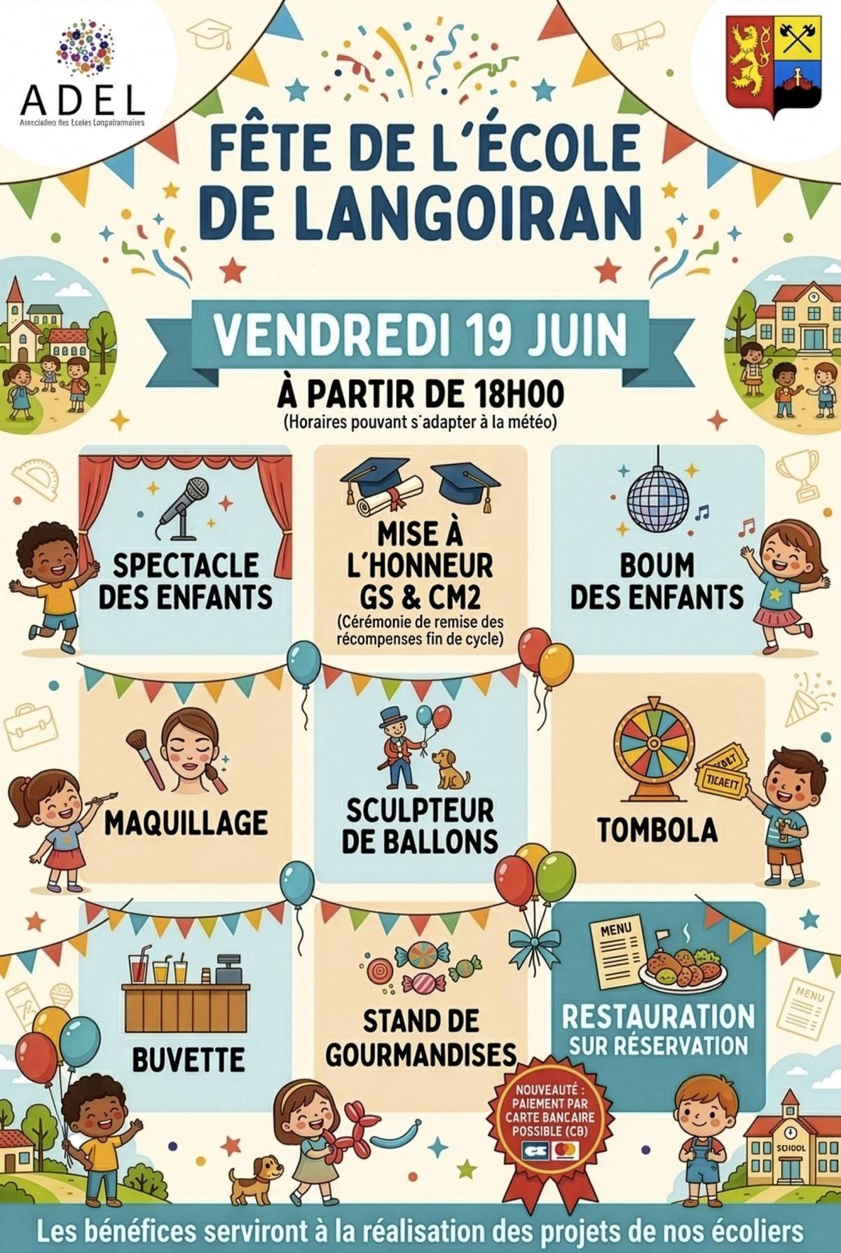 Fête de l'école organisée par l'ADEL, avec le concours de la municipalité