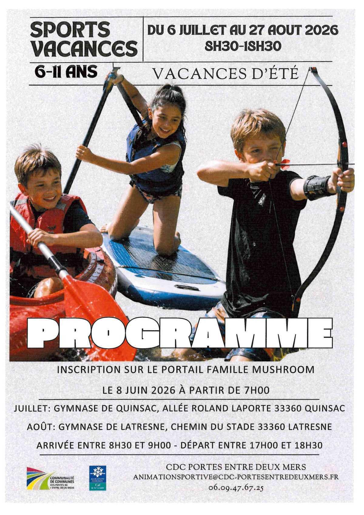 Sports Vacances, des activités proposées par la CDC