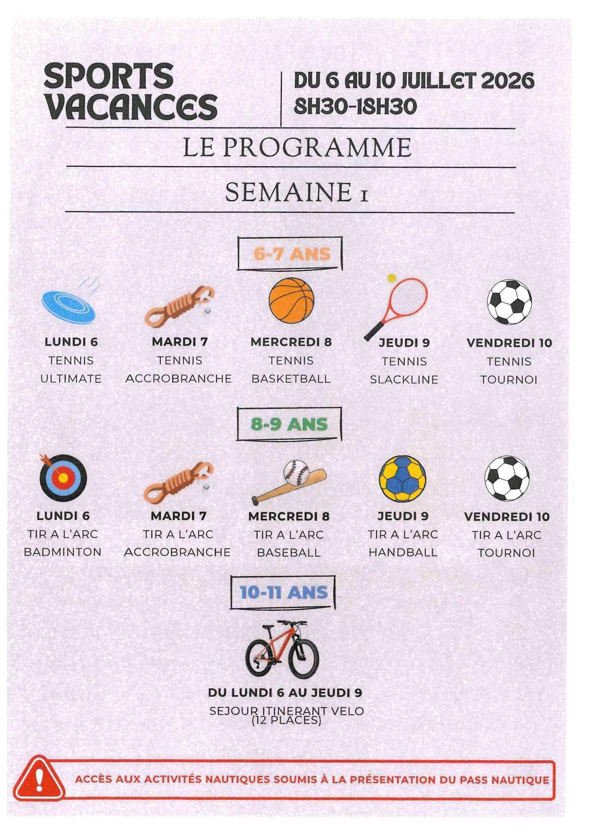 Sports Vacances, des activités proposées par la CDC