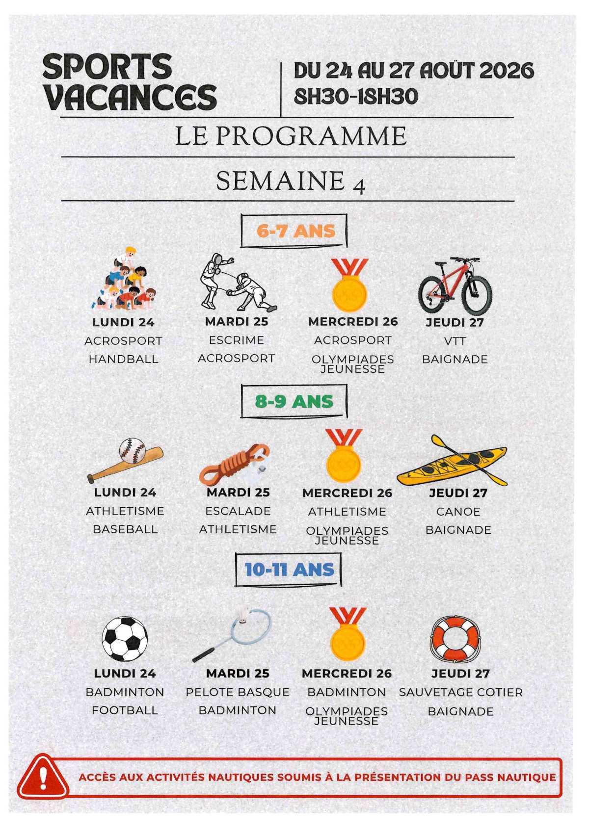 Sports Vacances, des activités proposées par la CDC