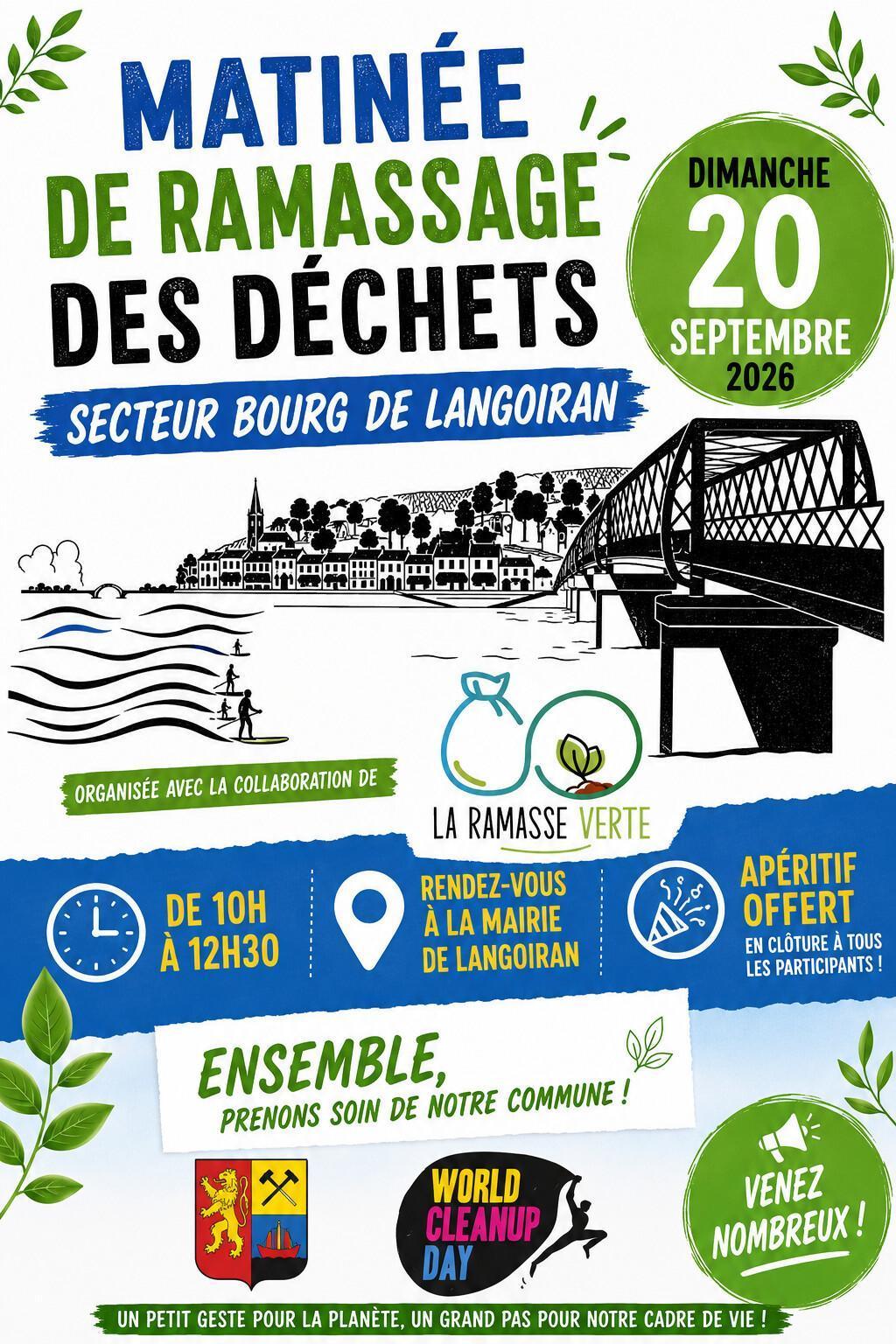 Ramassage des déchets à Langoiran (Centre-Bourg)