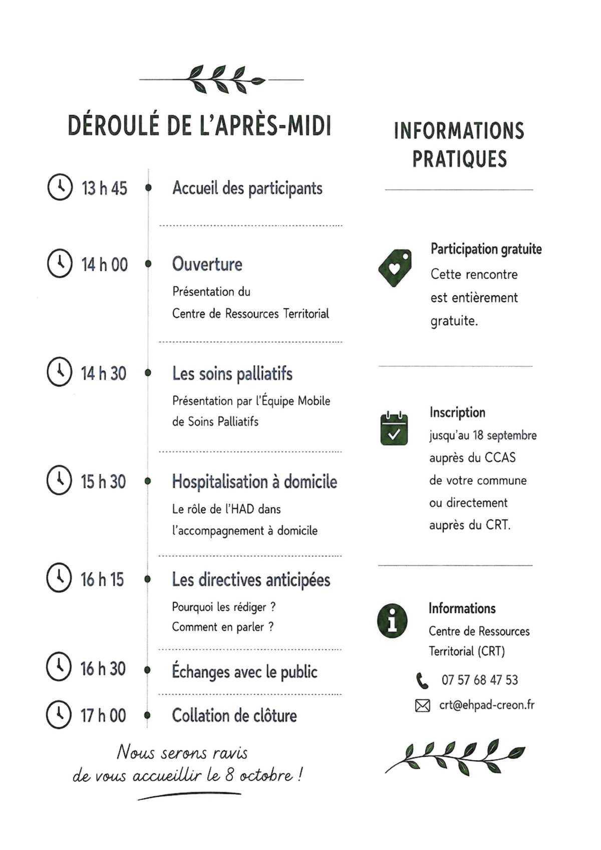 Après-midi d'information et d'échanges : Un autre regard sur la fin de vie à domicile