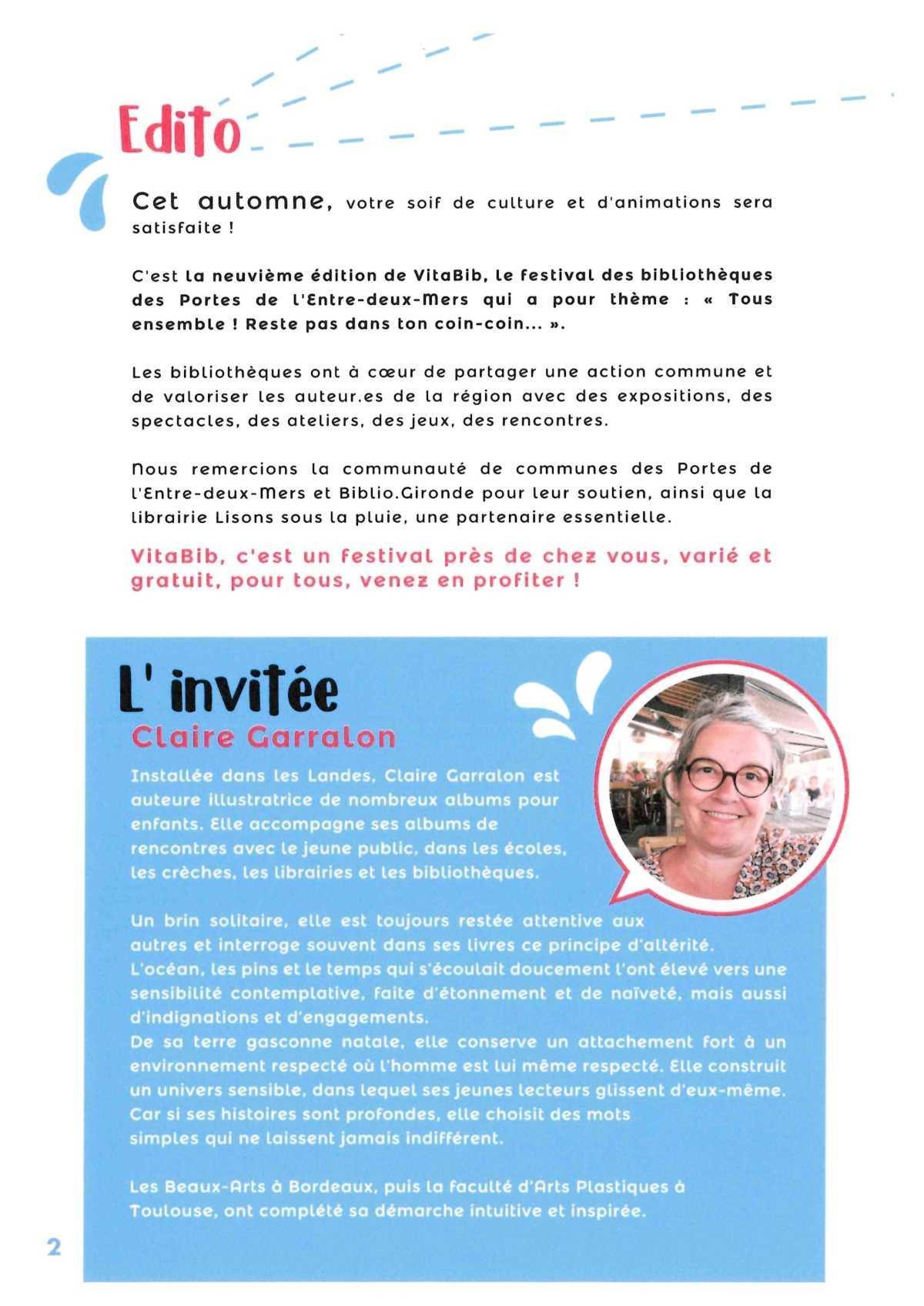 Bibliothèque : Festival "vitaBIB" édition 2026