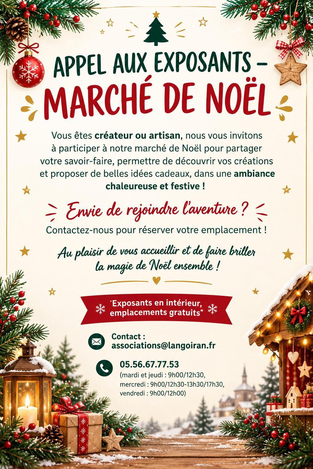 Marché de Noël à Langoiran le 6 décembre 2026