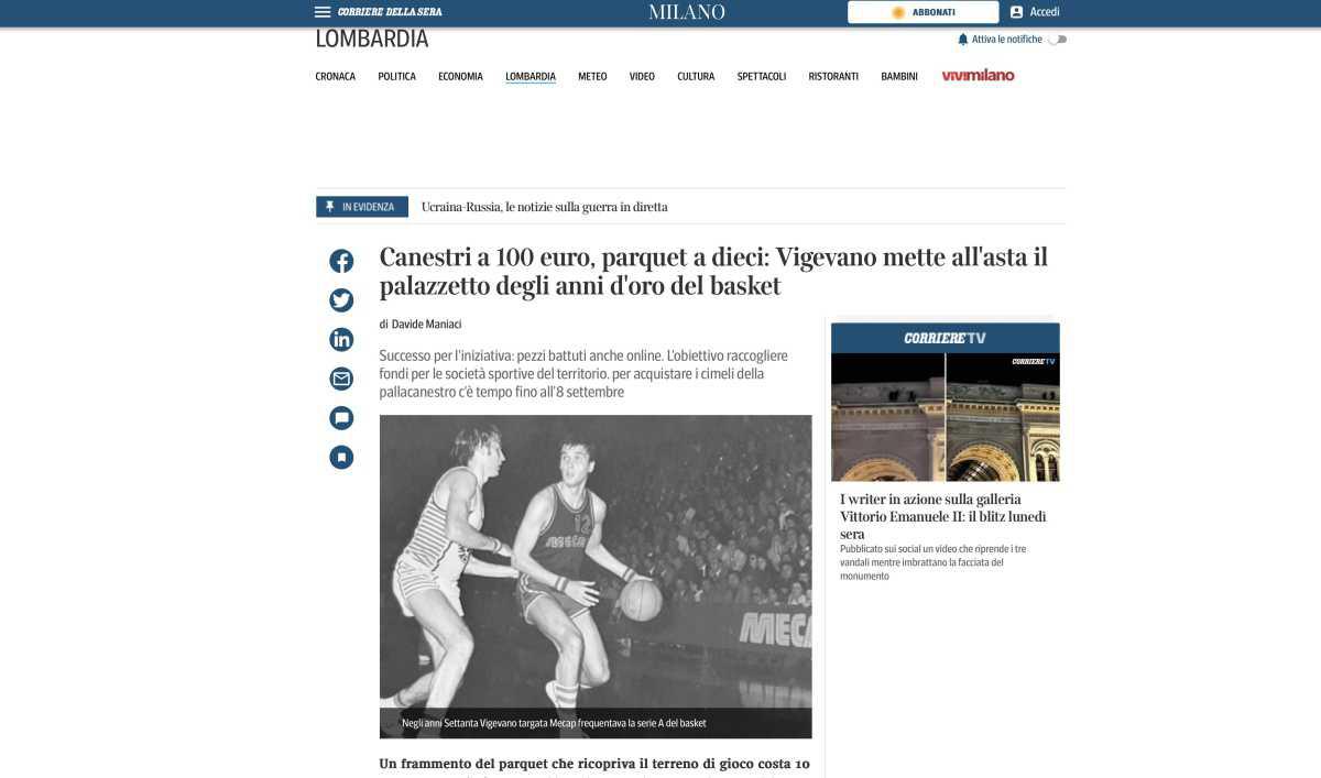 Canestri a 100 euro, parquet a dieci: Vigevano mette all'asta il palazzetto degli anni d'oro del basket