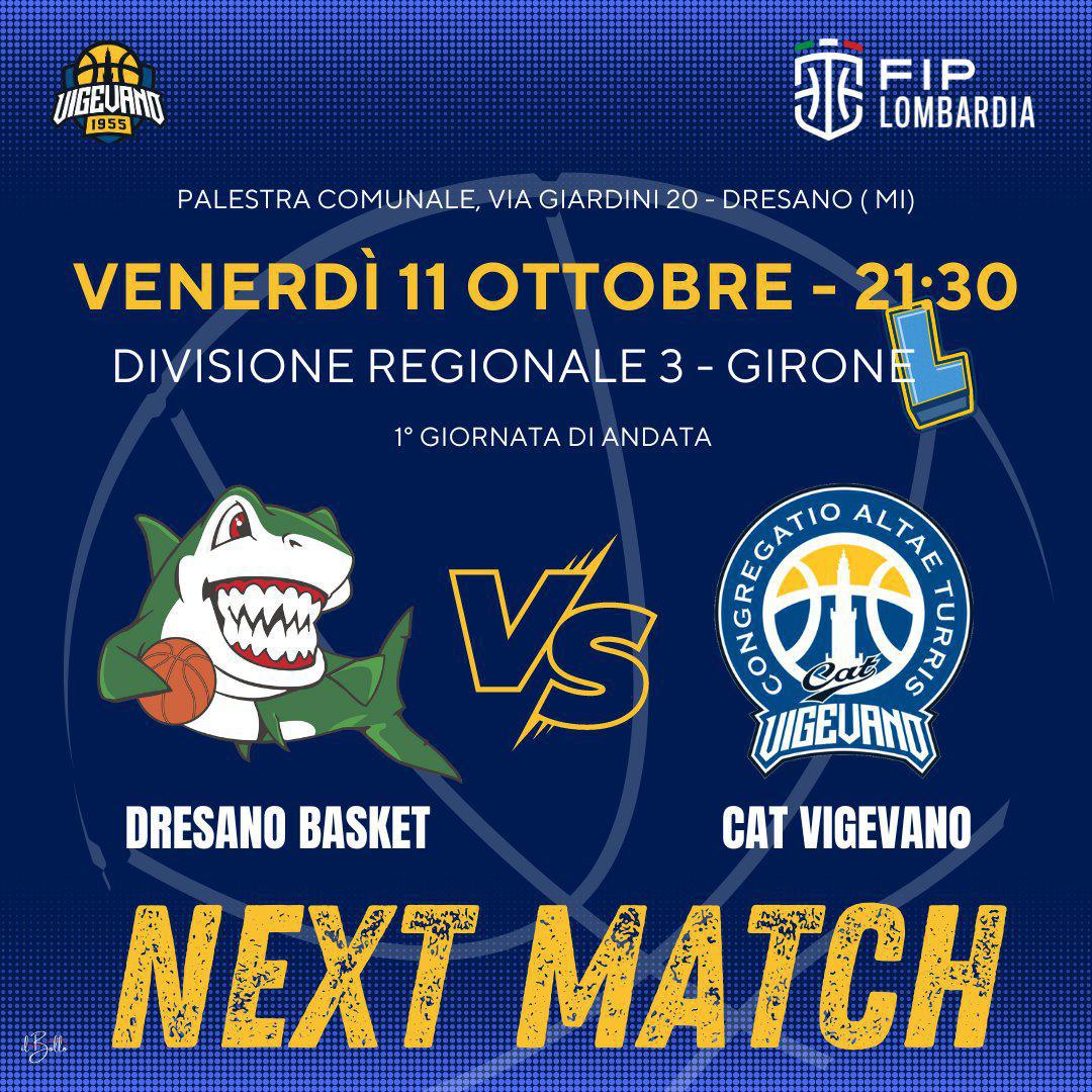 Divisione Regionale 3 maschile, CAT Vigevano nel girone L. Prima giornata venerdì 11 ottobre 