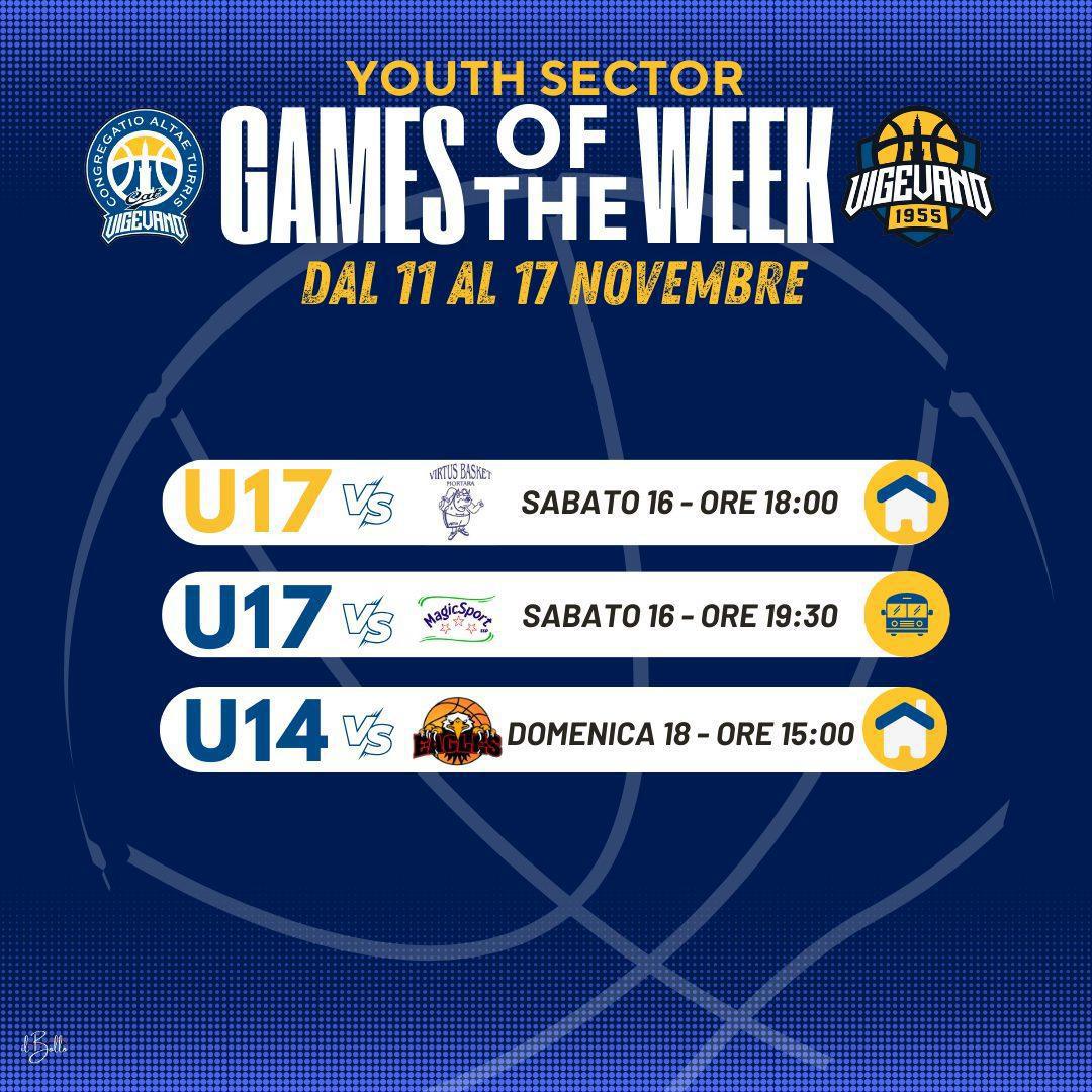 Gli appuntamenti del fine settimana delle squadre giovanili Gli appuntamenti del fine settimana delle squadre giovanili