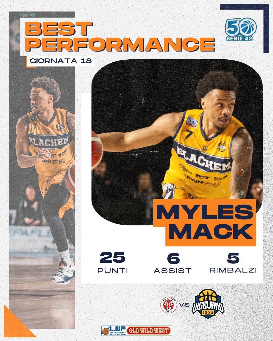 Mack "best performance" della Lega Nazionale Pallacanestro per la 18a giornata di campionato Mack "best performance" della Lega Nazionale Pallacanestro per la 18a giornata di campionato
