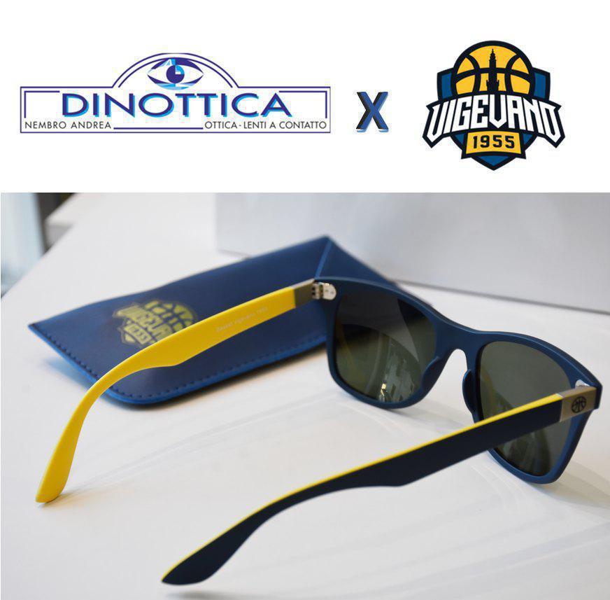 Dinottica sempre al fianco di Vigevano 1955 con gli occhiali da sole griffati gialloblu