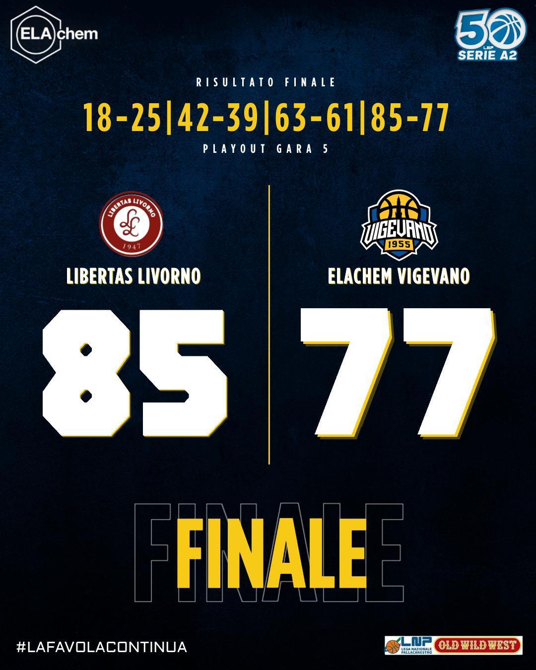 Gara-5 playout - Vigevano 85-77 Livorno 