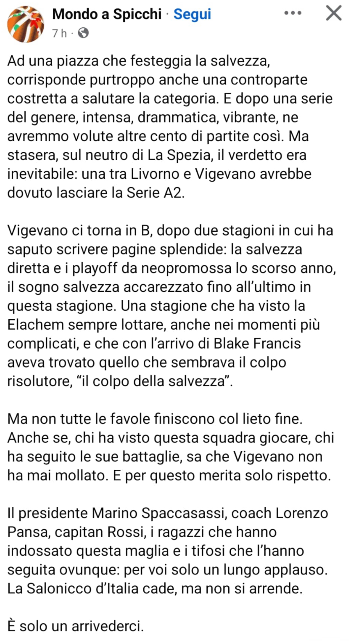 Vigevano ha perso? Viva Vigevano!!