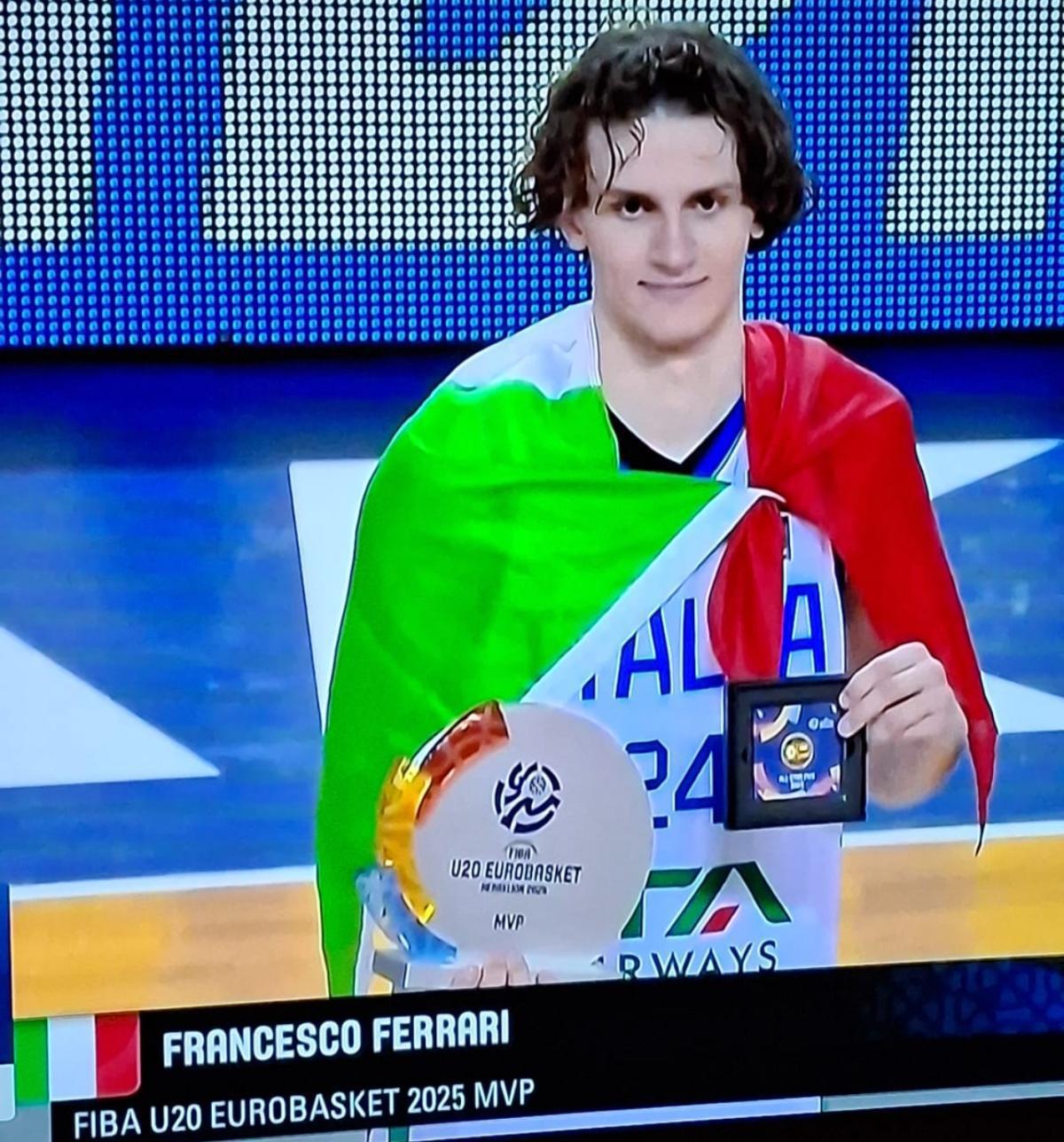 L’MVP Francesco Ferrari trascina l’Italia under 20 sul tetto d’Europa