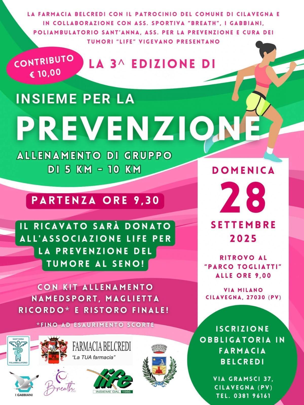 Tutti in pista domenica 28 settembre per la 3a edizione di "Insieme per la prevenzione" Tutti in pista domenica 28 settembre per la 3a edizione di "Insieme per la prevenzione"