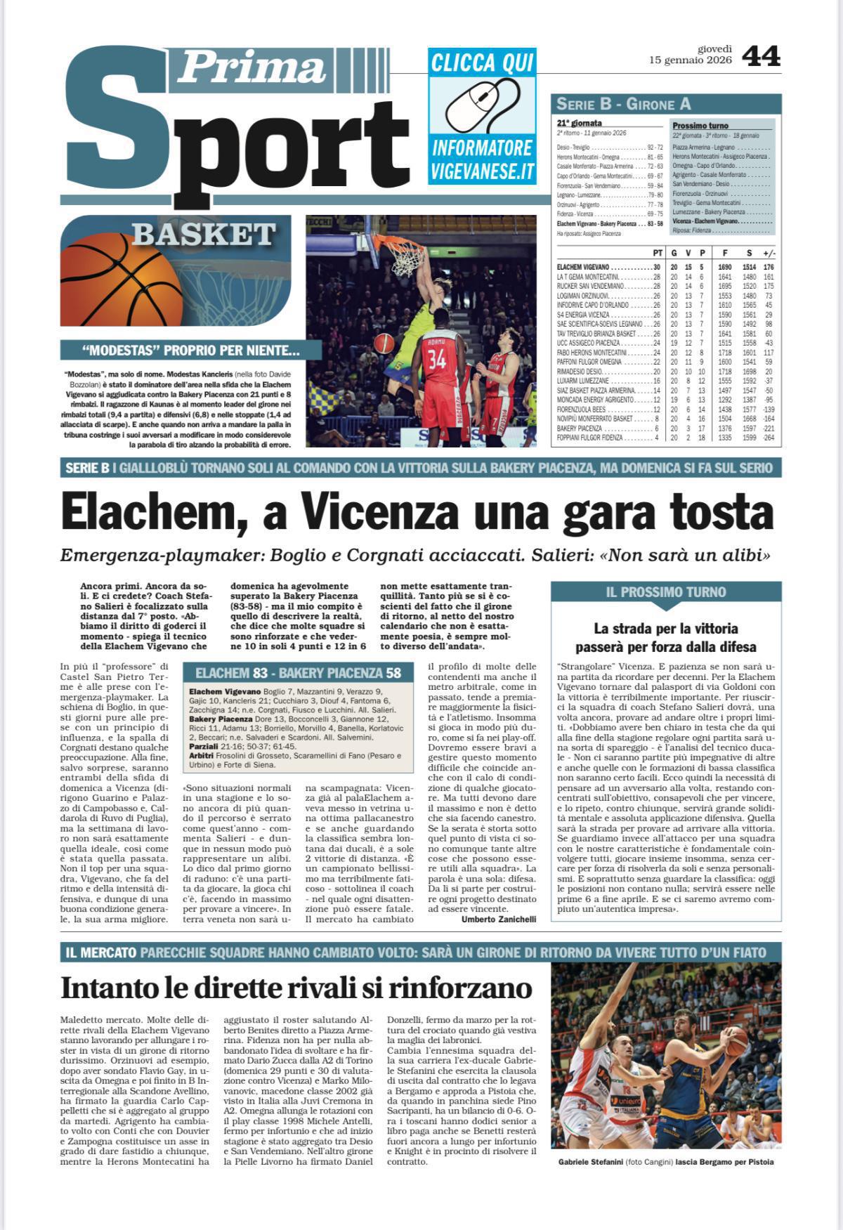 16/01/26 - L’Informatore Vigevanese