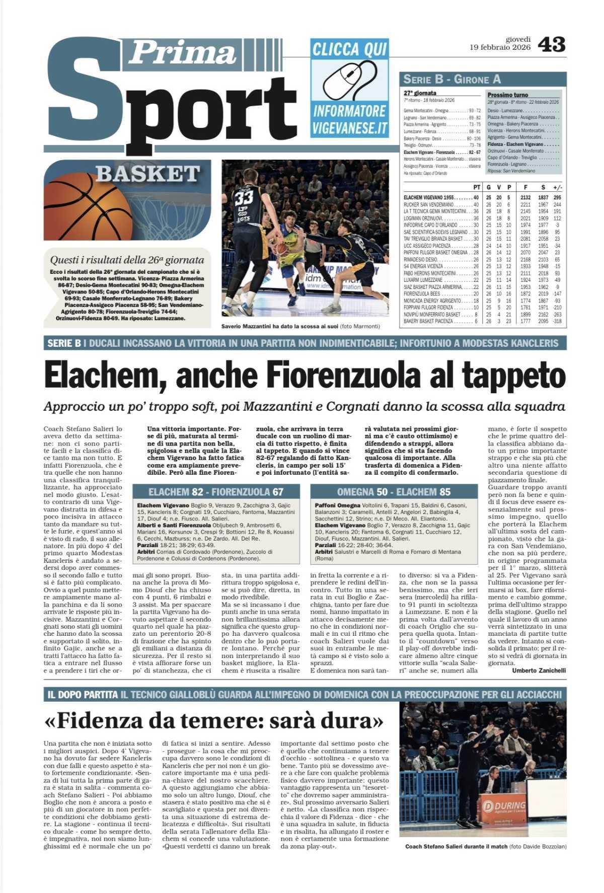 20/02/26 - L’Informatore Vigevanese