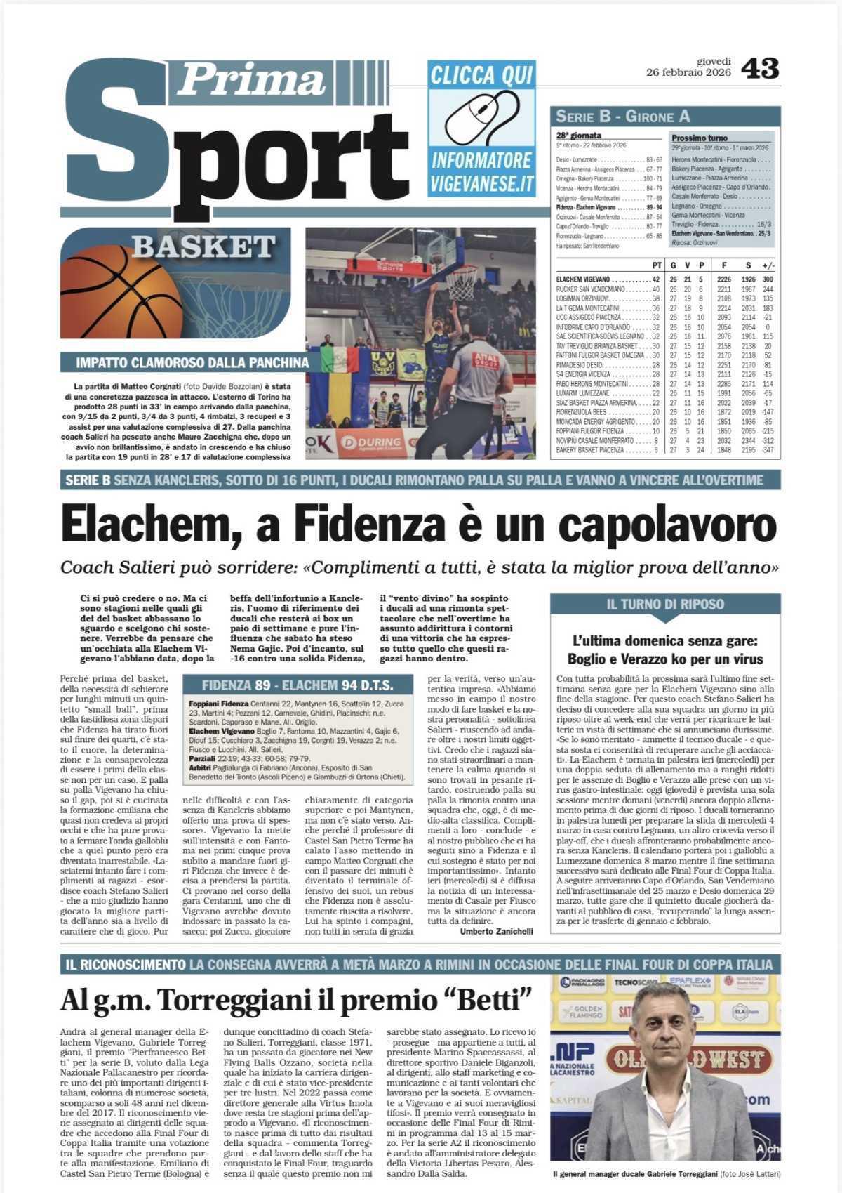 27/02/26 - L’Informatore Vigevanese