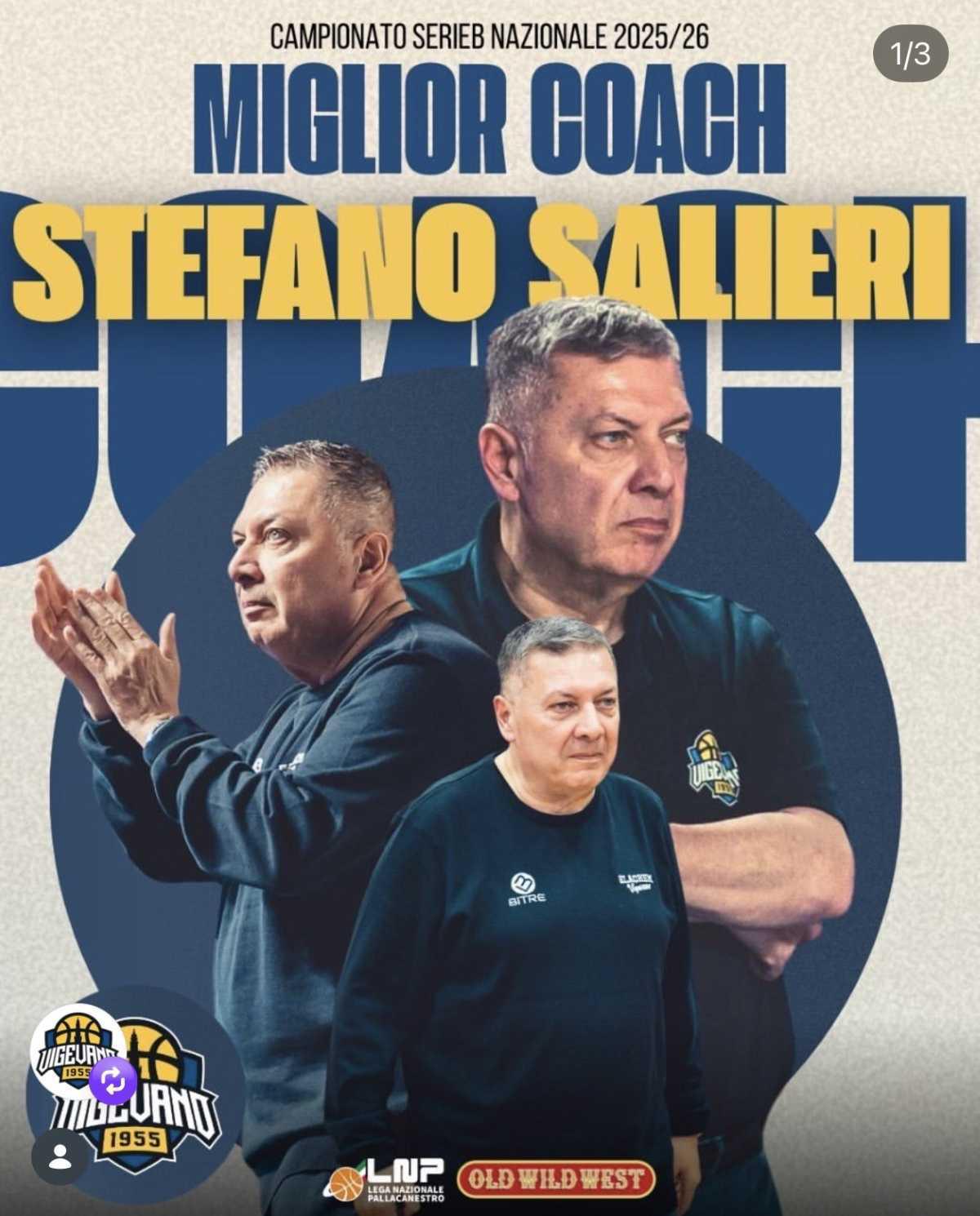Salieri eletto da LNP coach dell’anno in serie B Nazionale