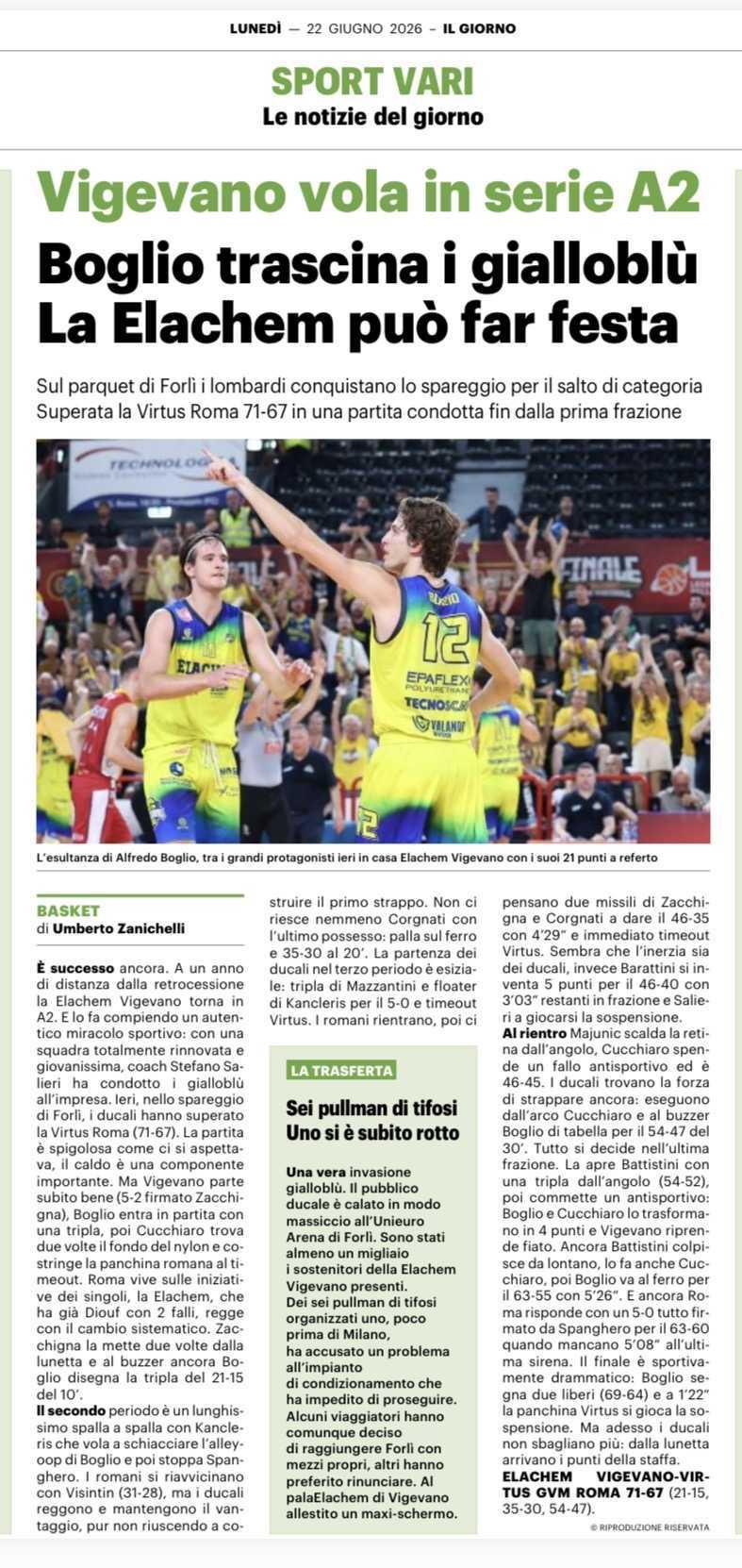 22/06/26 - Il Giorno