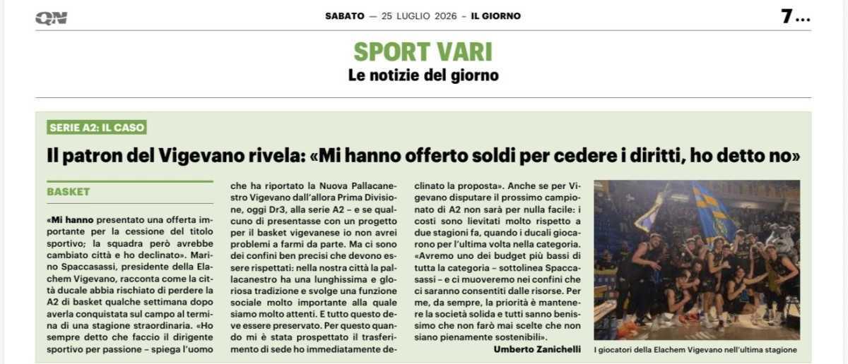 25/07/26 - Il Giorno