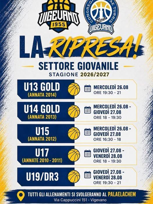 Mercoledì 26 agosto riprende l'attività della CAT Vigevano: tutti gli allenamenti in programma