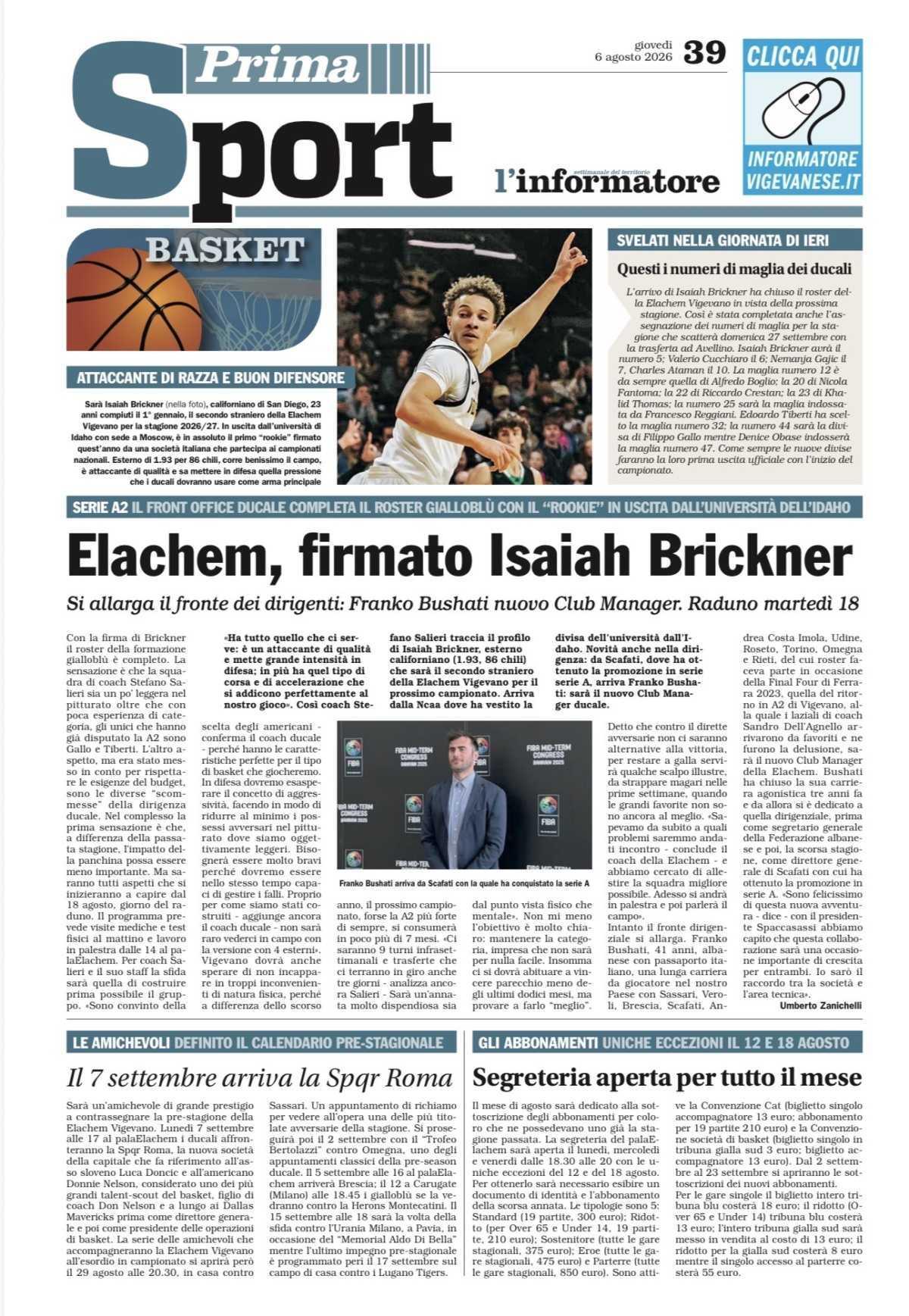 07/08/26 - L’Informatore vigevanese