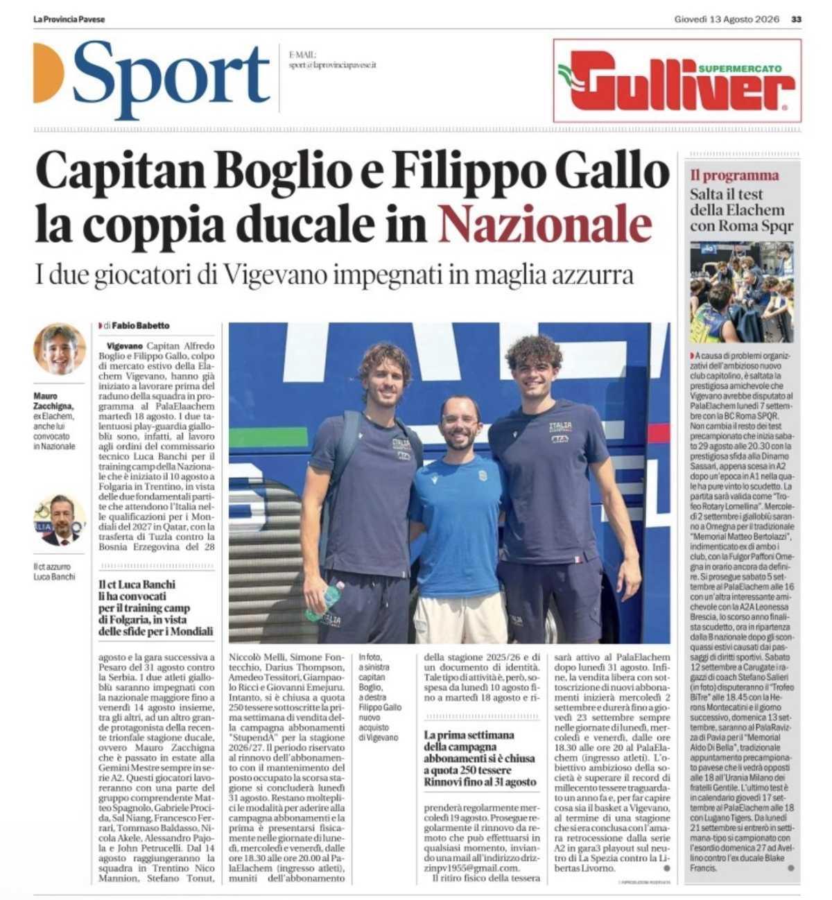 13/08/26 - La Provincia Pavese