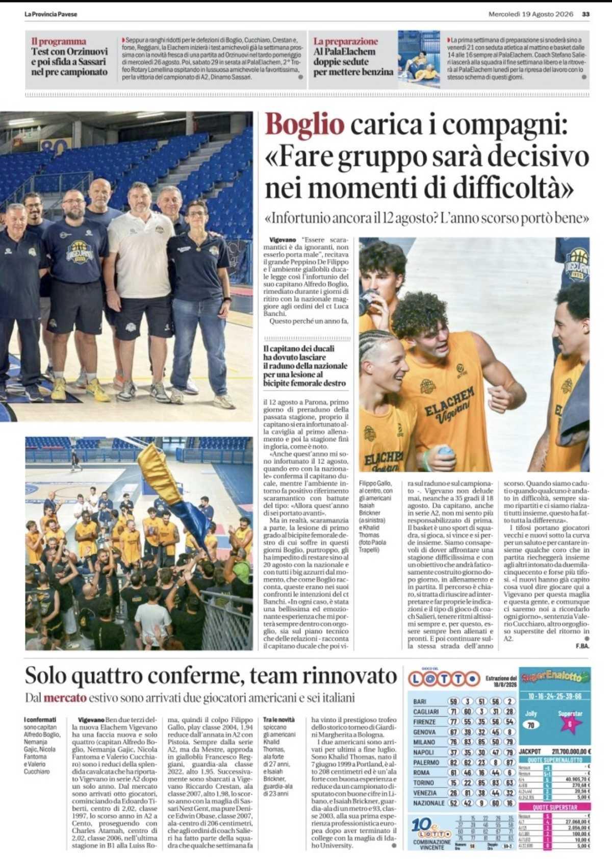 19/08/26 - La Provincia Pavese