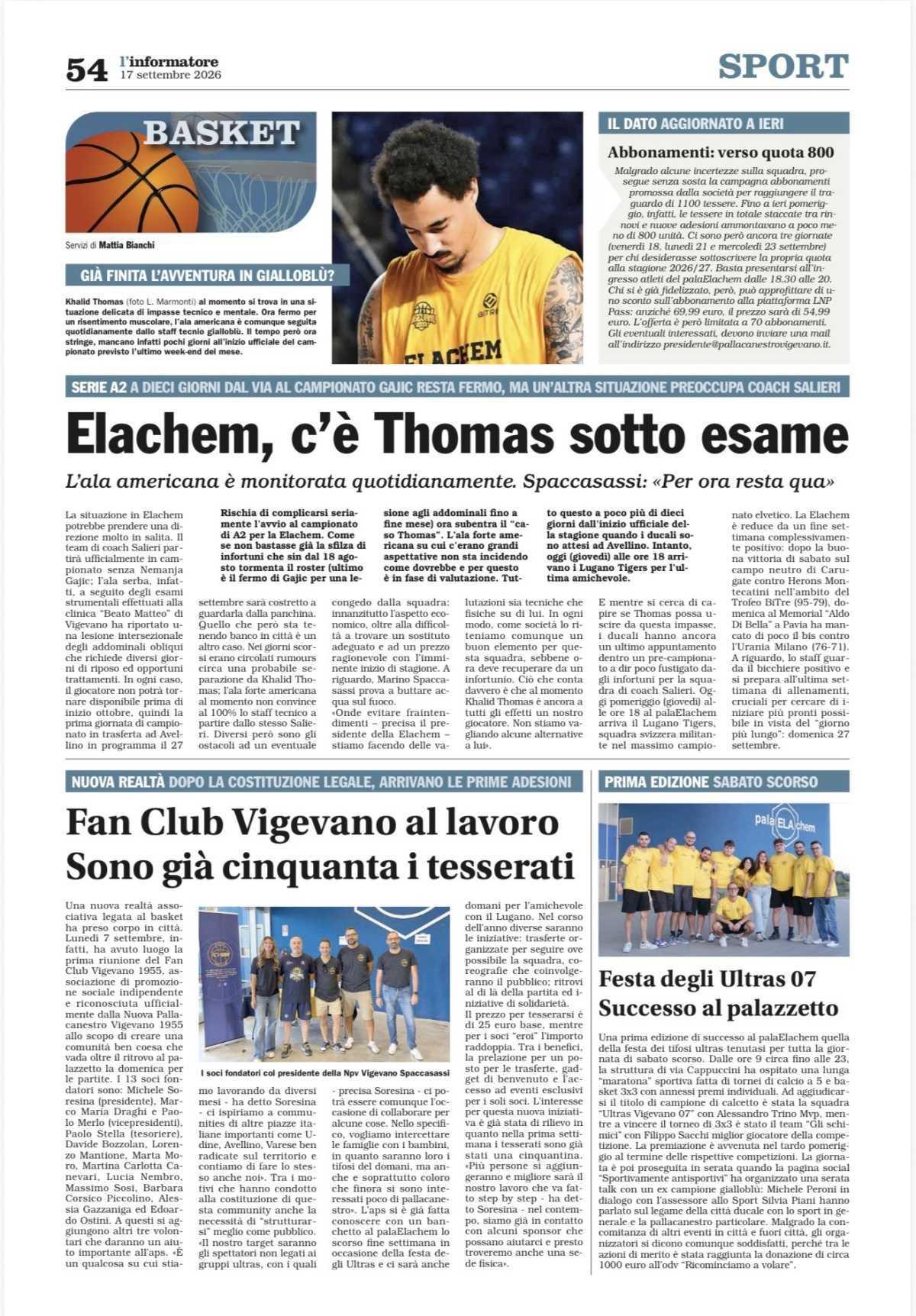18/09/26 - L’Informatore Vigevanese
