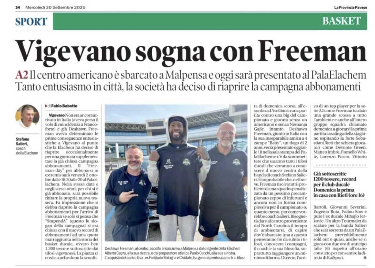 30/09/26 - La Provincia Pavese