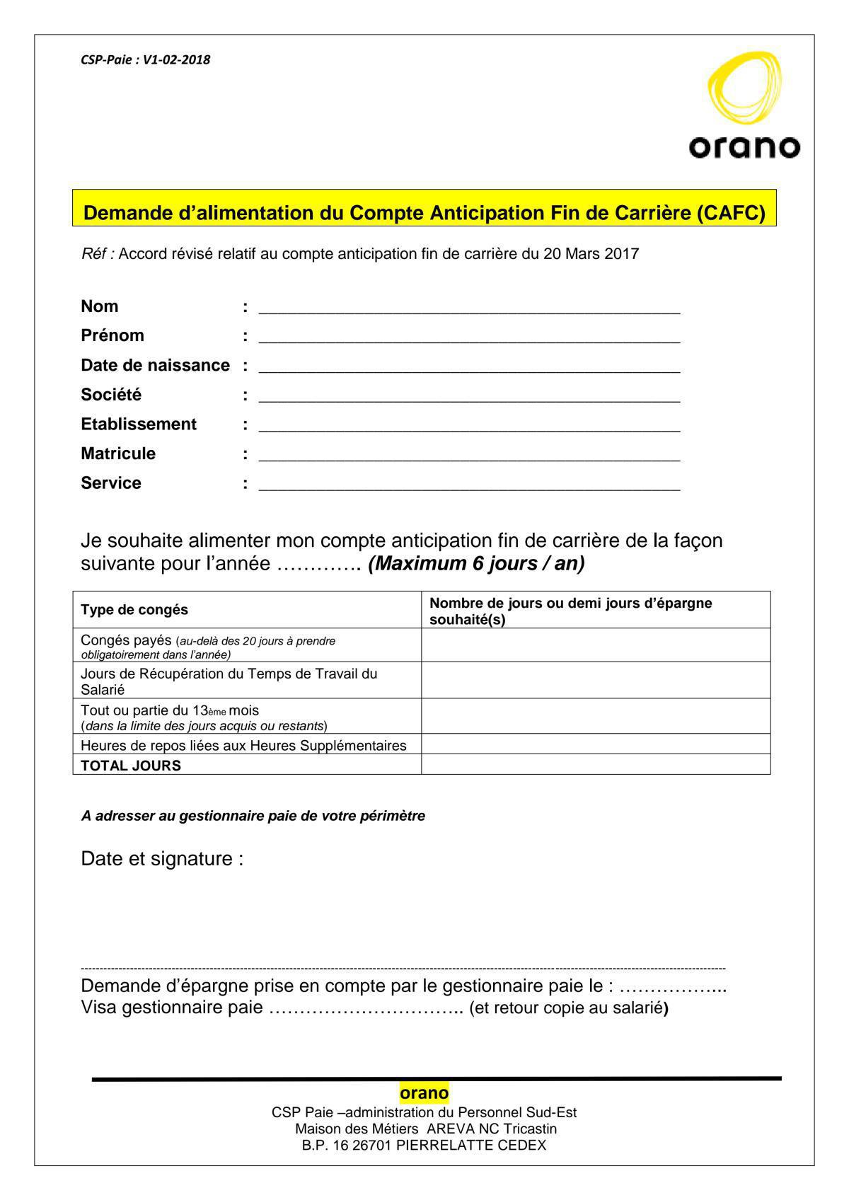 Alimentation CAFC