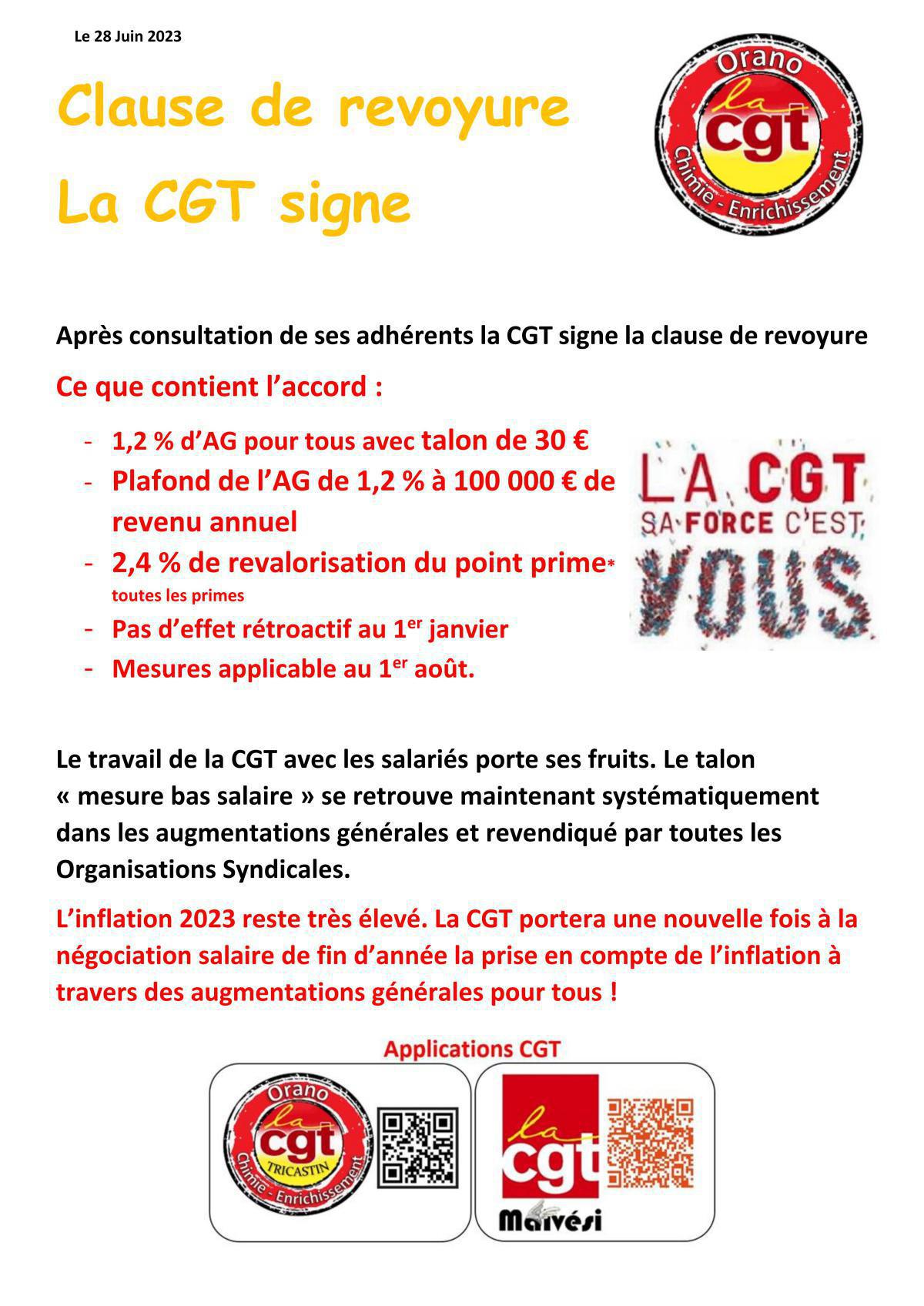 La Cgt signe la clause de revoyure 