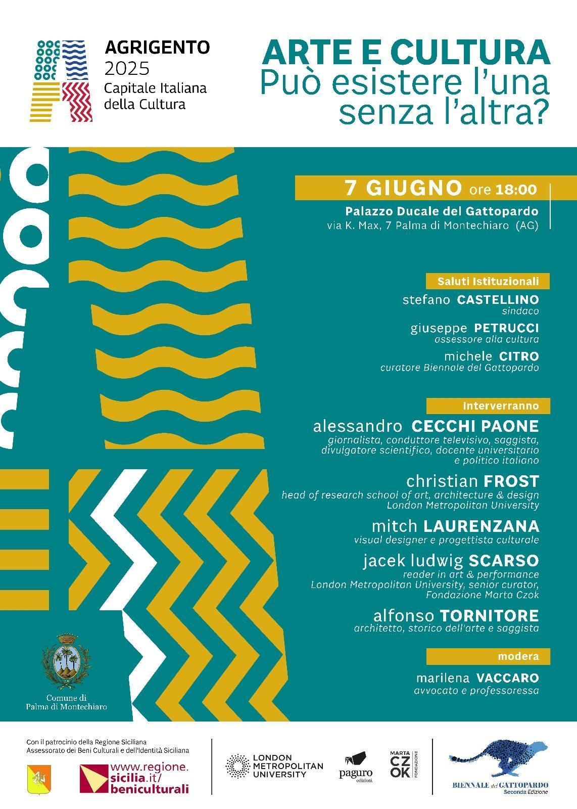 ARTE E CULTURA può esistere l'una senza l'altra? (inizio ore 18.00) ARTE E CULTURA può esistere l'una senza l'altra? (inizio ore 18.00)