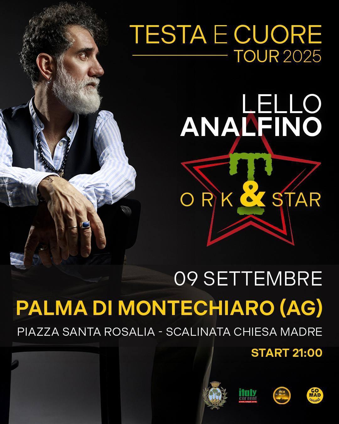 Testa e Cuore Tour 2025 - Lello Analfino & T Ork&star (start h. 21.00)