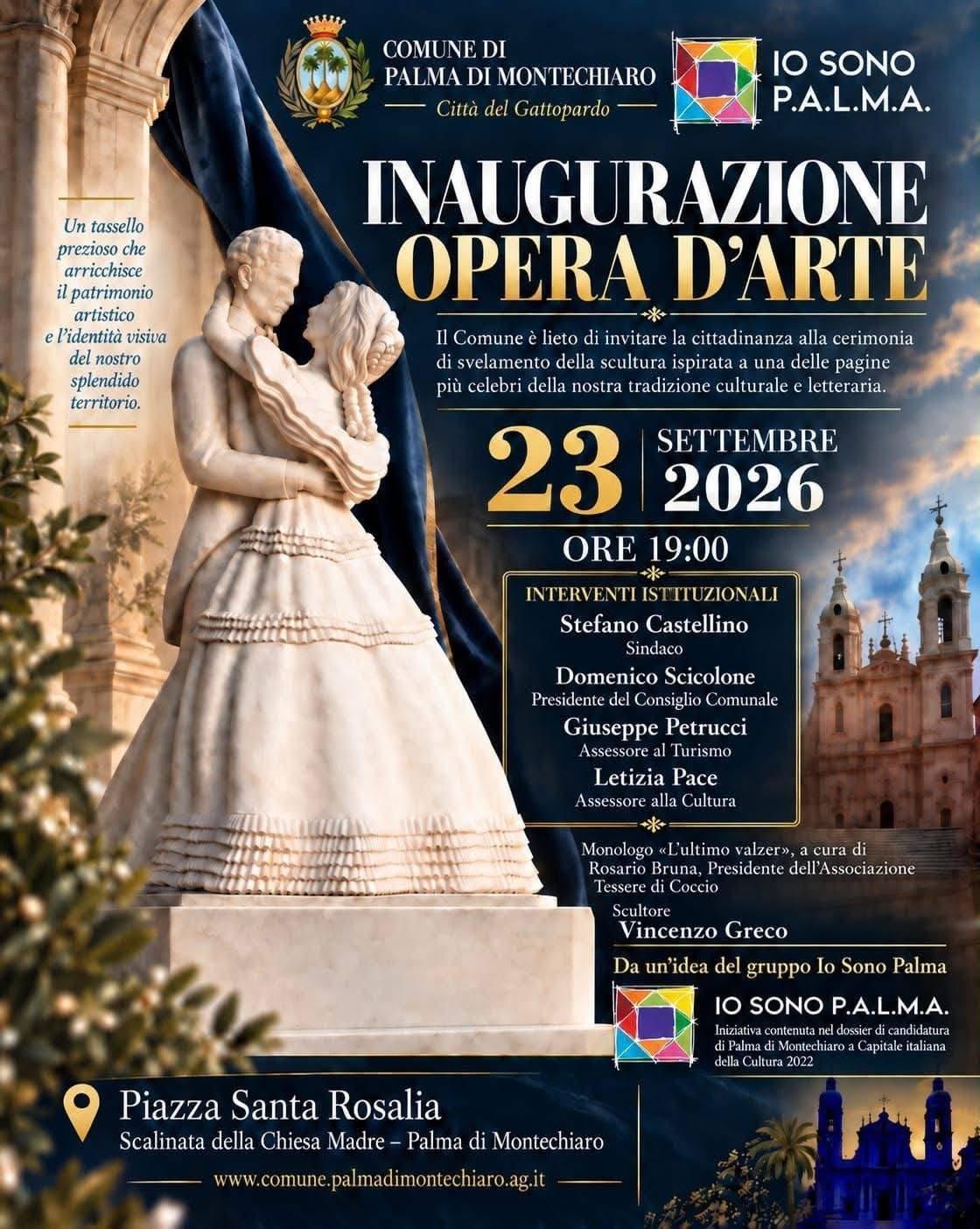Inaugurazione Opera d'Arte - Scultura Angelica e Tancredi (inizio ore 19:00)
