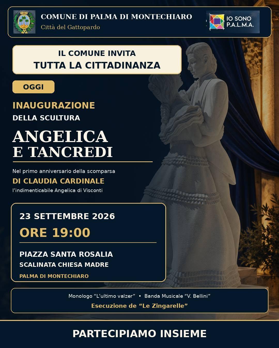 Inaugurazione Opera d'Arte - Scultura Angelica e Tancredi (inizio ore 19:00)